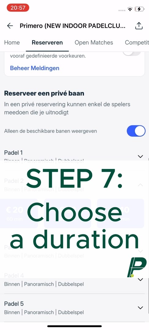 Zo boek je een terrein op Playtomic — beeld 14 van 22