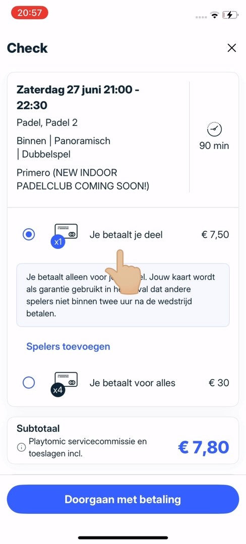 Zo boek je een terrein op Playtomic — beeld 17 van 22